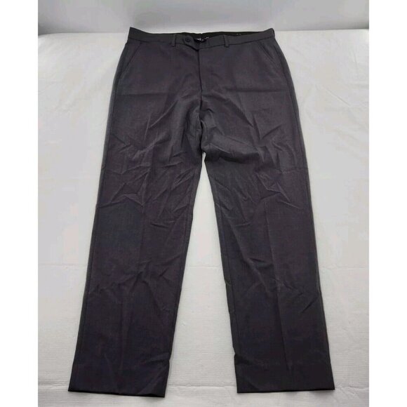 NAUTICA GAFF Charcoal Grey FLAT FRONT DRESS PANTS Mens Size 38W 32L - Picture 1 of 6
